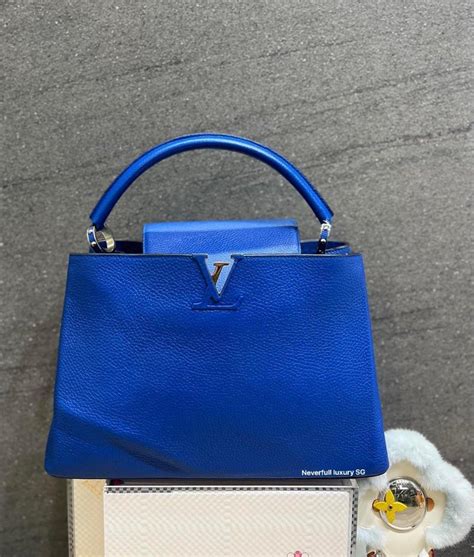 royal blue lv bag|LOUIS VUITTON Taurillon Capucines MM Royal Blue.